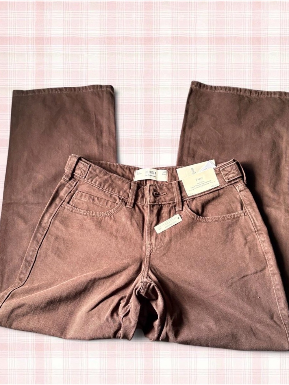 Hollister Low-Rise Adjustable Baggy Jeans